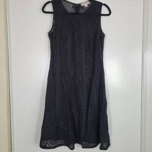 Nanette Lepore Black Sleeveless Lace Shift Dress Womans 12 Casual Cocktail Party